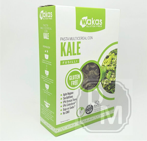 Fideos Multicereal con Kale Wakas