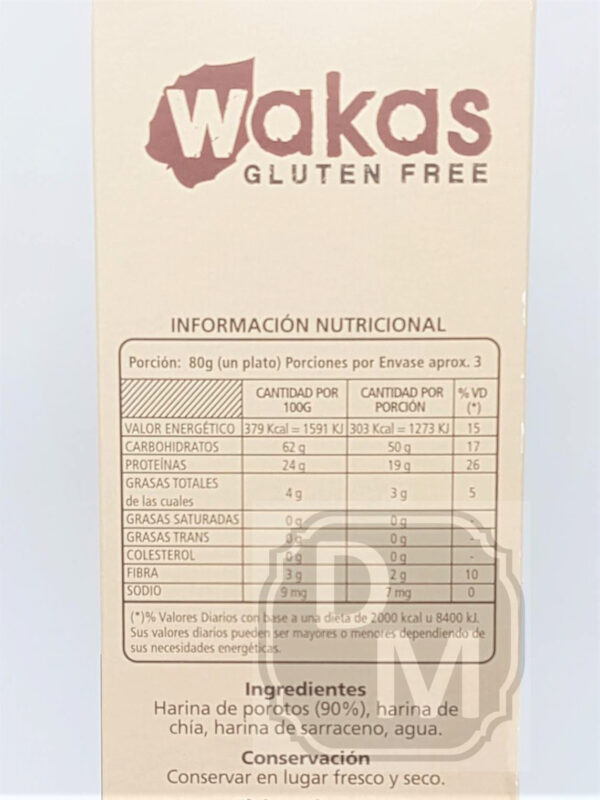 Fideos Proteicos de Porotos y Chia - Wakas