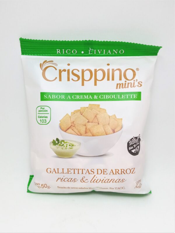 Galletitas de Arroz sabor a Crema y Ciboulette Crisppino
