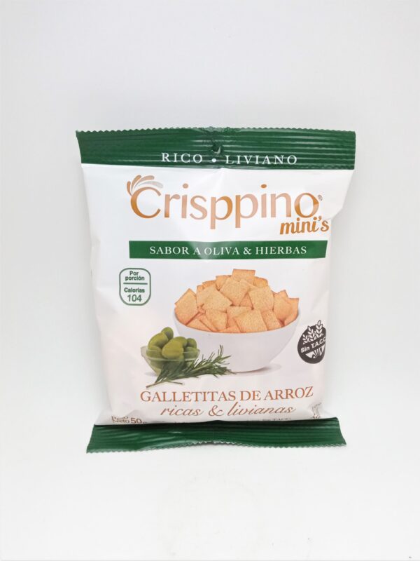 Galletitas de Arroz sabor Oliva y Hierbas Crisppino