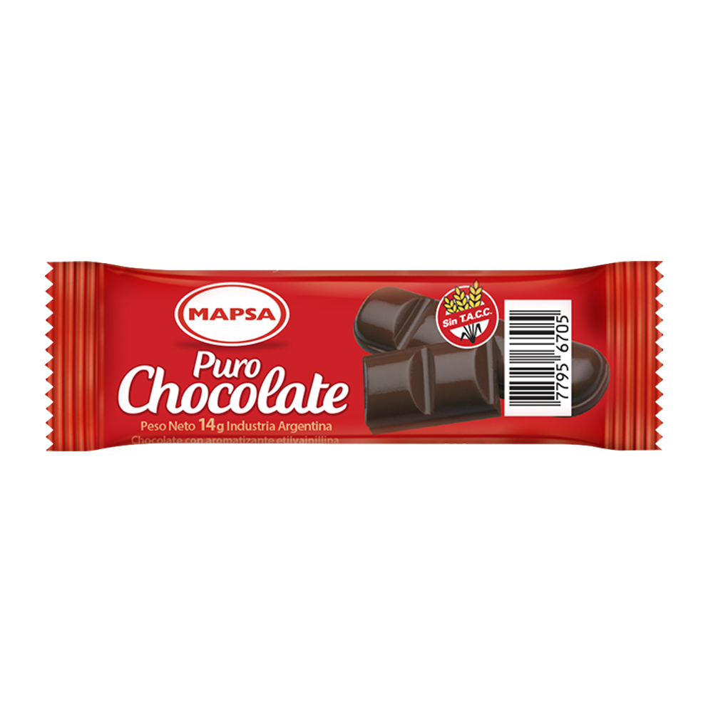 Barrita Puro Chocolate Sin TACC Submarino – Mapsa x 14g – Dietetica Mari