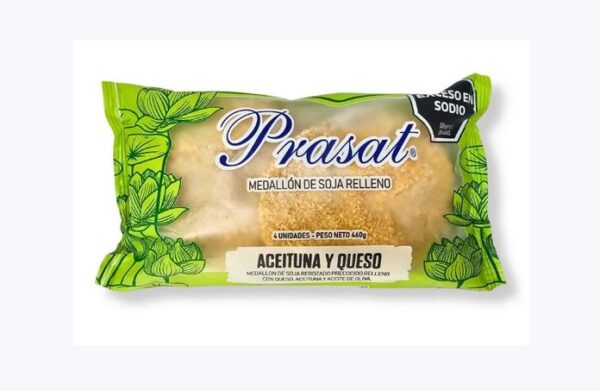 Milanesas de Soja Rellenas con Aceituna y Queso - Prasat x 4unidades - 460g Total