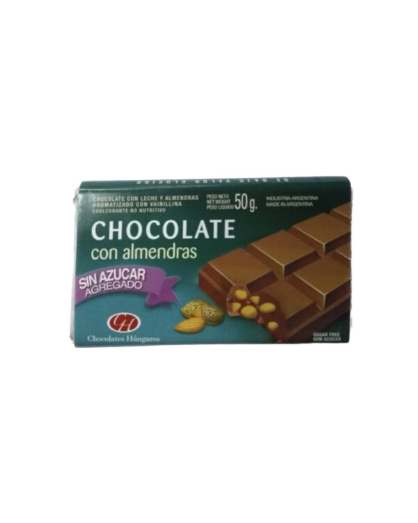 Chocolate con Leche y Almendras Sin Azucar Chocolates Húngaros