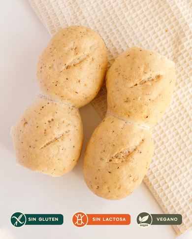 Pan Tipo Mignoncito Sin TACC y Sin Lactosa, Apto Vegano - Celipanes x4u