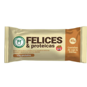 Barrita Proteica de Castañas de Cajú y Dátiles - Felices Las Vacas x45gr