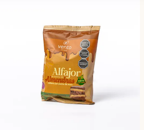 Alfajor KETO de Pasta de Maní y Chocolate Semiamargo - Vento x53gr