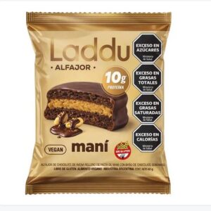 Alfajor Proteico de Chocolate Relleno de Pasta de Maní - Laddubar x60gr